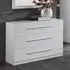 Abby 3-Drawer Chest of Drawers - White, High Gloss