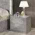 Abby Bedside Cabinet with 2 Drawers - Grey Marble Effect