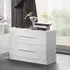 Abby Bedside Cabinet with 2 Drawers - White, High Gloss