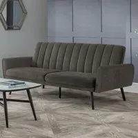 Abeje Velvet Sofa Bed with Black Tapered Legs - Grey