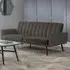 Abeje Velvet Sofa Bed with Black Tapered Legs - Grey