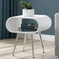Abeni Wooden Lamp Table - White, Wood Veneer
