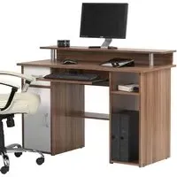 Aberdare Wooden Laptop Desk with Storage - Walnut, White