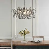 Aberdeen Glass Pendant Ceiling Light - Silver