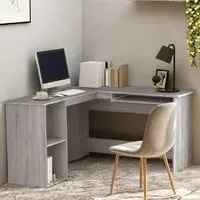 Aberdeen L-Shaped Corner Desk with Storage - Grey