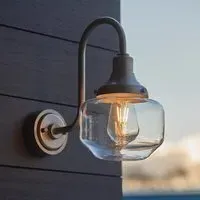 Aberdeen Outdoor Wall Light - Brushed Nickel, Clear Glass