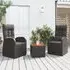 Abia 3 Piece Garden Lounge Set with Reclining - Black, Poly Rattan