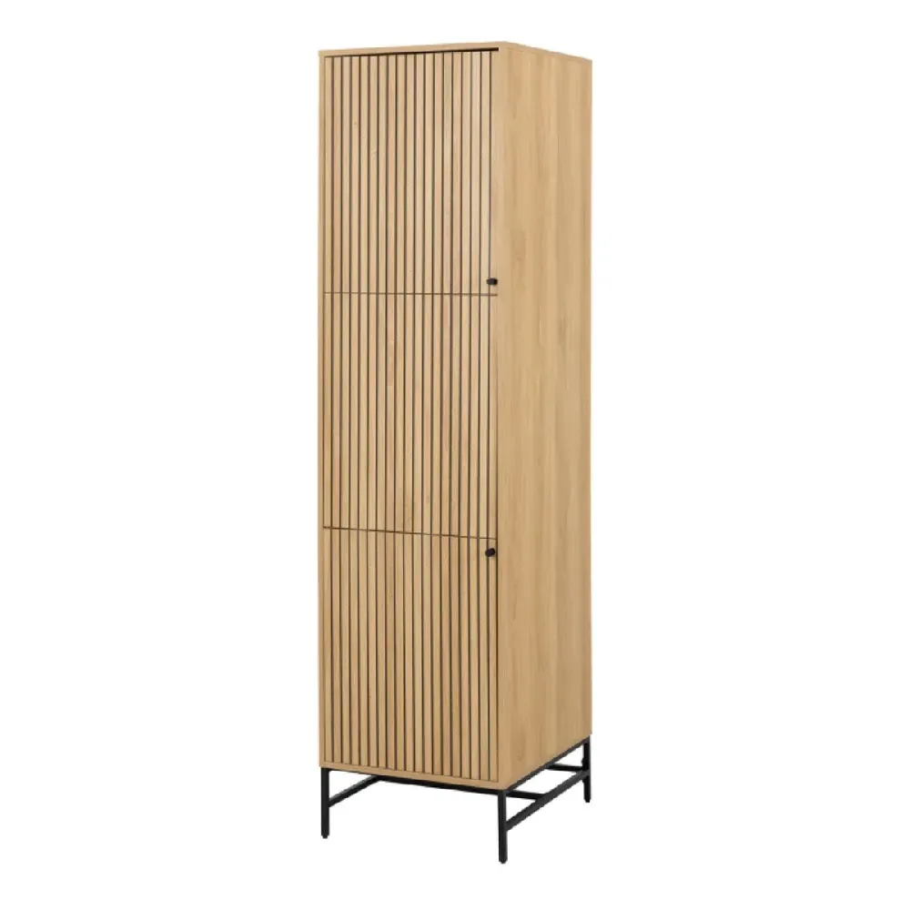 Abilene 2-Door Wardrobe - Oak, Black image