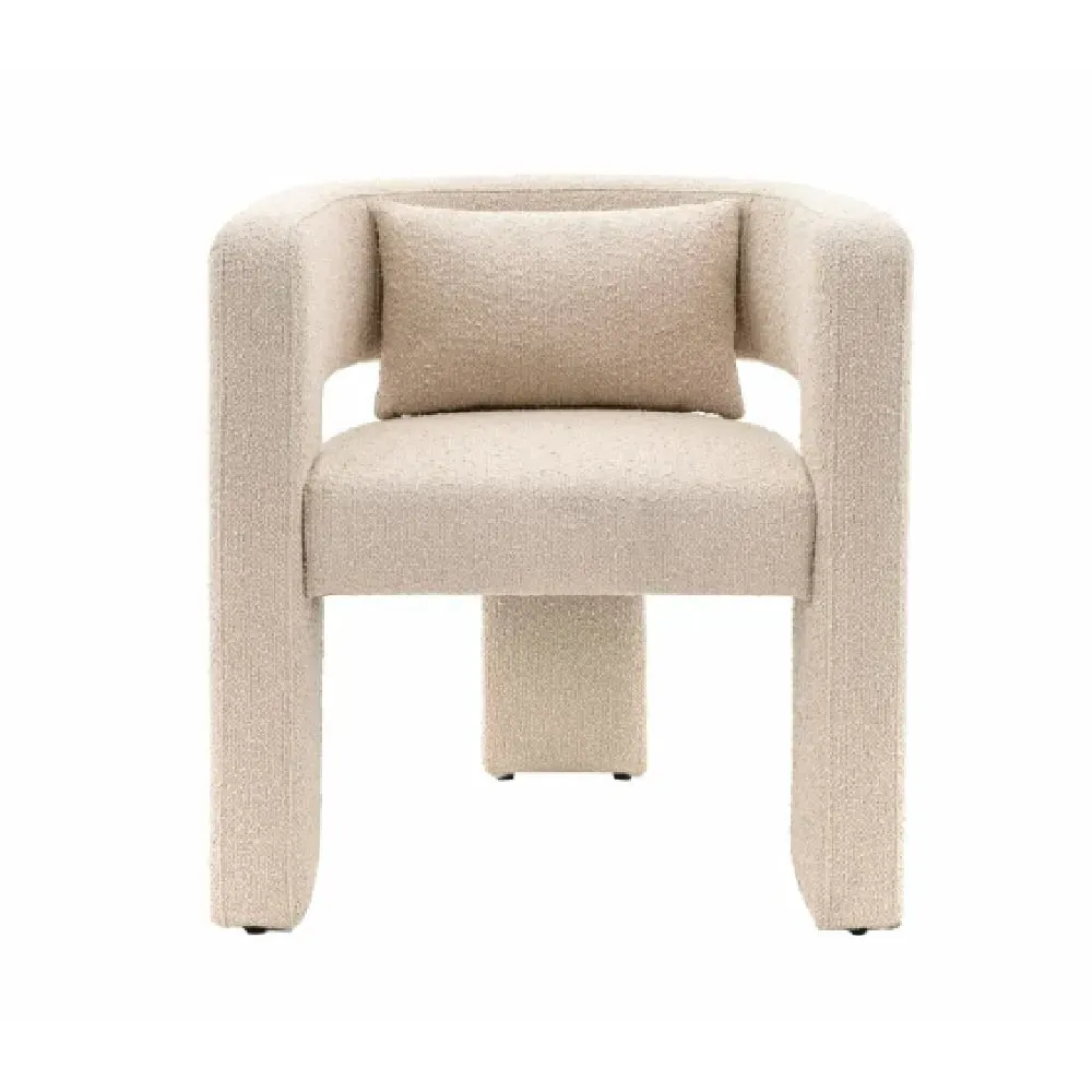 Abilene Fabric Armchair with Black Legs - Taupe