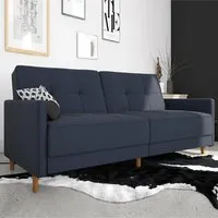 Abilene Sofa Bed with Oak Legs - Navy, Fabric