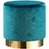 Abilene Velvet Stool with Gold Base - Teal