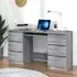 Abingdon Laptop Desk with 6 Drawers - Grey, Engineered Wood