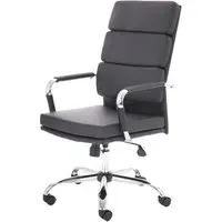 Abingdon Office Chair with Chrome Arms - Black, Leather