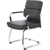 Abingdon Office Chair with Chrome Legs - Black, Leather
