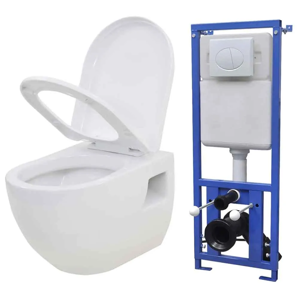 Abingdon Wall Hung Toilet Pack with Soft Close Seat - White, Ceramic product