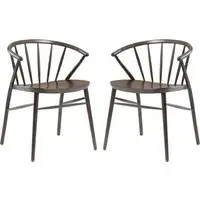 Abiquiu Dining Chairs in Pair - Antique Grey, Beech Wood