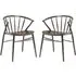Abiquiu Dining Chairs in Pair - Antique Grey, Beech Wood
