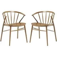 Abiquiu Dining Chairs in Pair - Antique Oak, Beech Wood