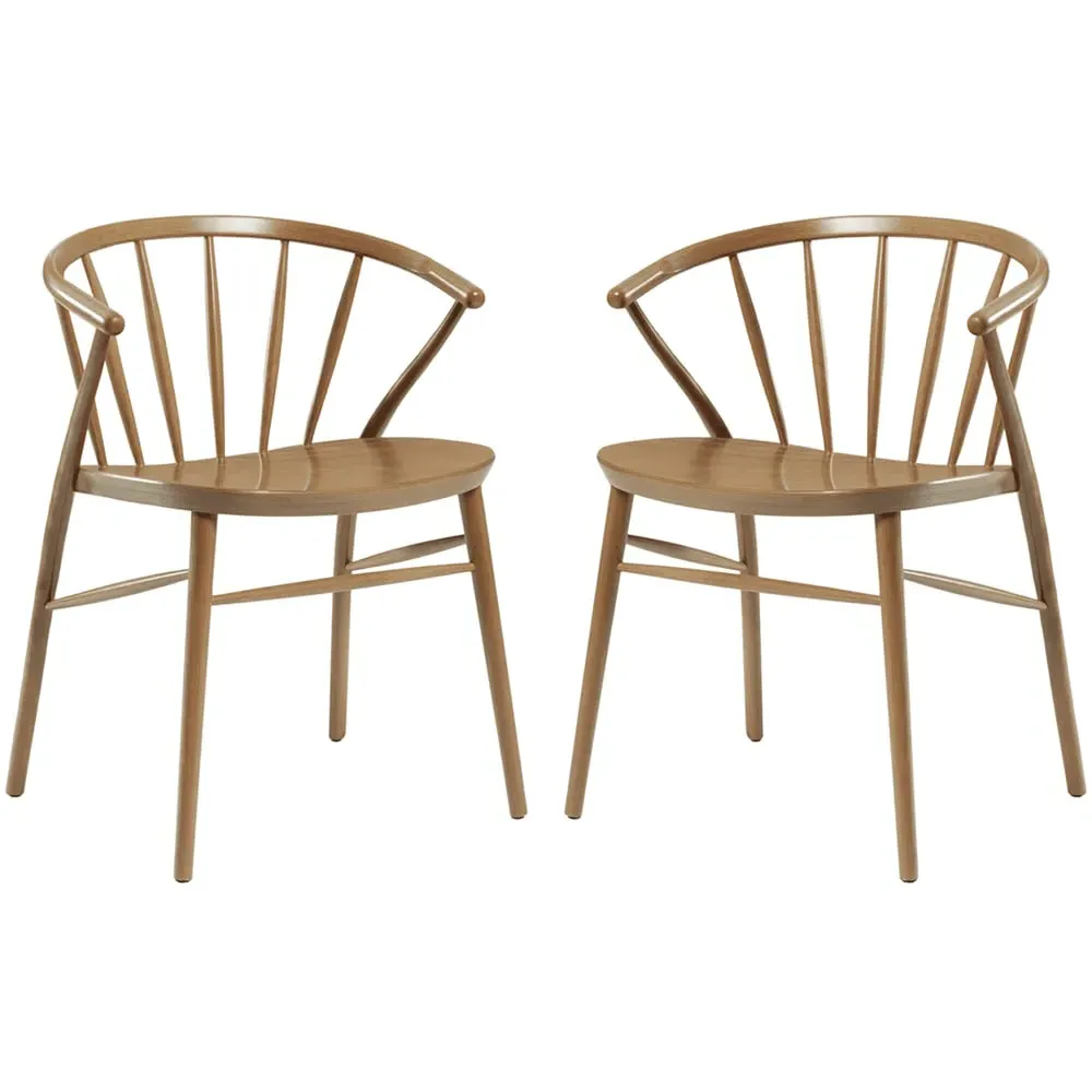 Abiquiu Dining Chairs in Pair - Antique Oak, Beech Wood