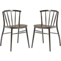 Abiquiu Side Dining Chairs in Pair - Antique Grey, Beech Wood