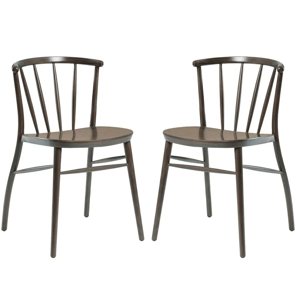 Abiquiu Side Dining Chairs in Pair - Antique Grey, Beech Wood image