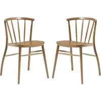 Abiquiu Side Dining Chairs in Pair - Antique Oak, Beech Wood