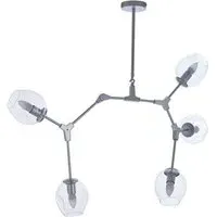 Abita 5 Bulbs Round Shade Pendant Light - Silver