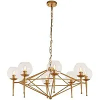 Abita 8 Bulbs Geo Pendant Light - Gold