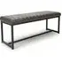 Aboba Leather Dining Bench with Metal Legs - Grey