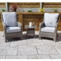 Aboba Rattan Garden Lounger Set - Grey alternate view
