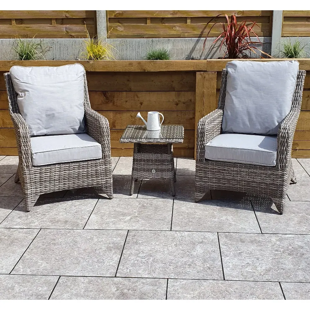 Aboba Rattan Garden Lounger Set - Grey product