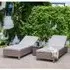 Aboba Rattan Garden Sun Lounger Pair with Table - Grey