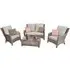 Abobo 2-Seater Garden Sofa Set with Coffee Table - Grey, Rattan
