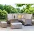 Abobo Corner Dining Set with 2 Ottomans - Grey, Rattan