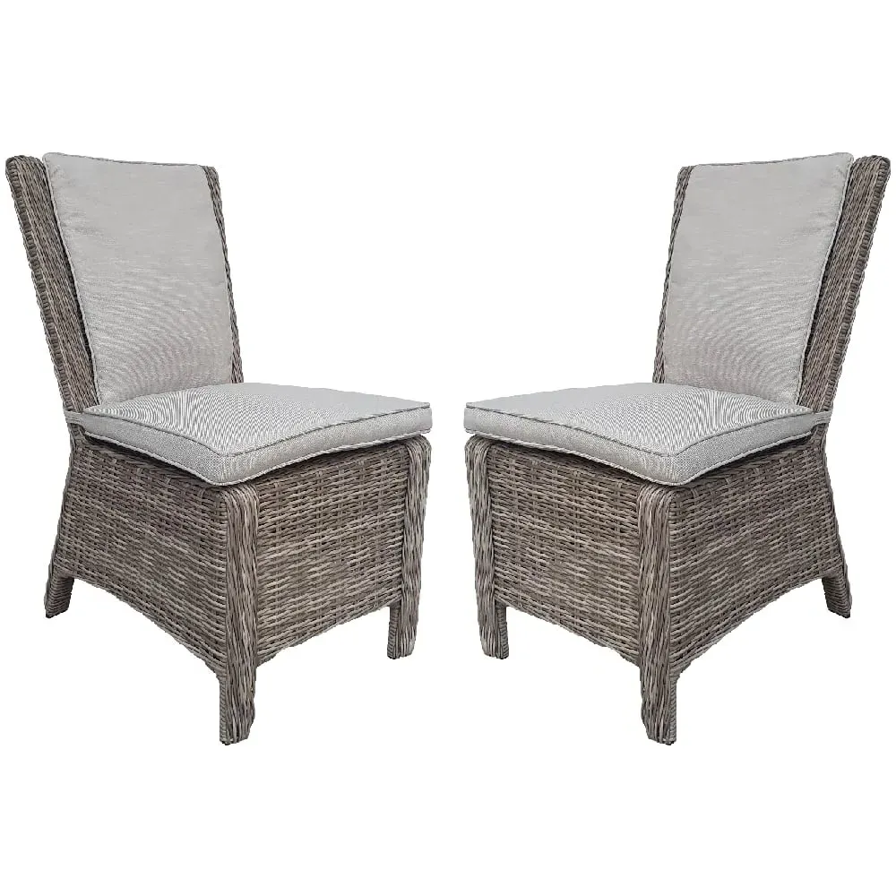 Abobo Dining Chairs with Cushions - Grey, Rattan image