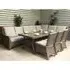 Abobo High Back Corner Large Lounge Dining Set - Grey, Rattan