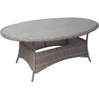 Abobo Oval Dining Table - Grey, Glass