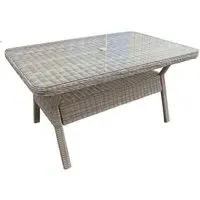 Abobo Small Rectangular Dining Table - Grey, Glass