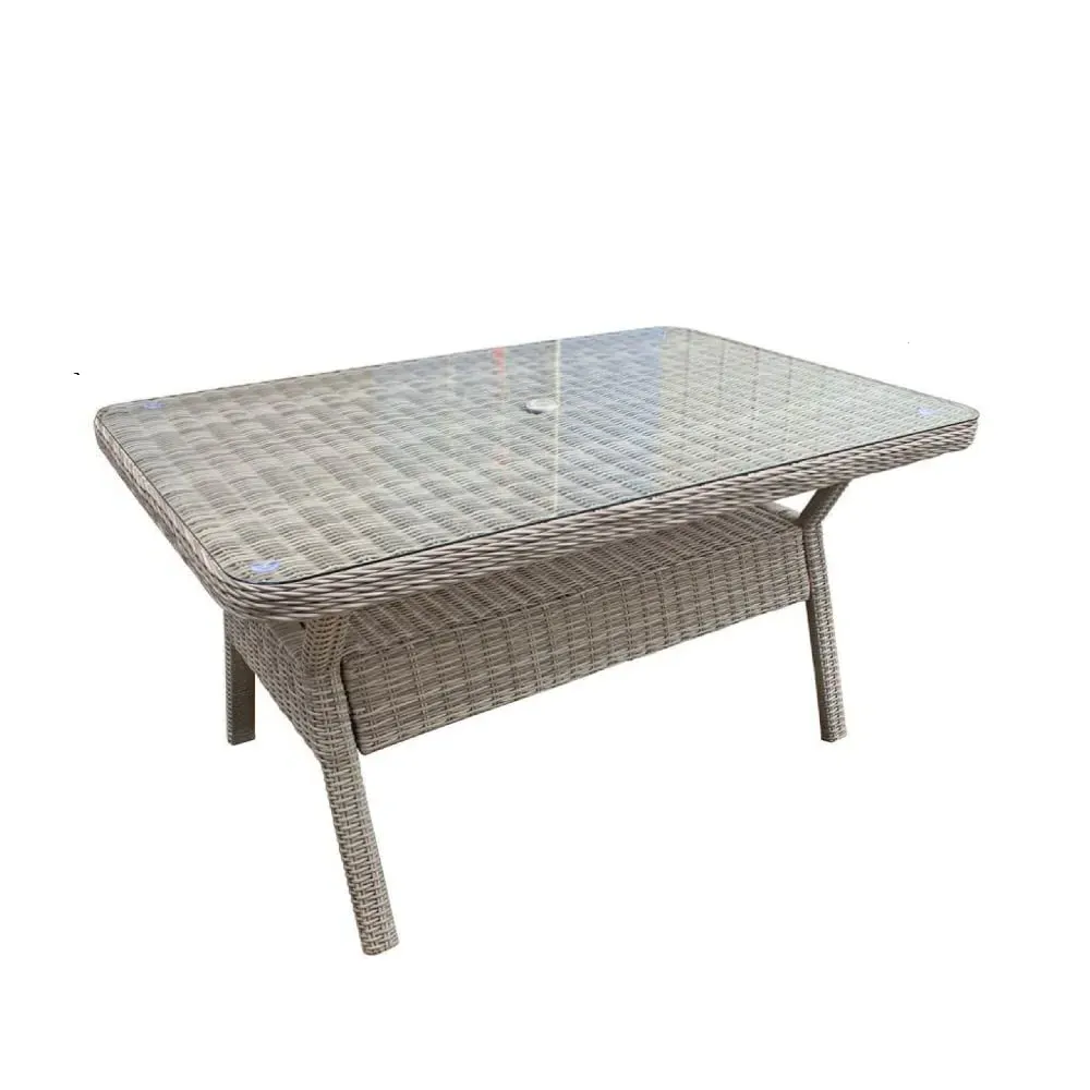Abobo Small Rectangular Dining Table - Grey, Glass image