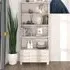 Abril Pinewood Bookcase with 3 Shelves 2 Drawers - White