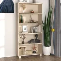 Abril Pinewood Bookcase with 4 Shelves - Honey Brown