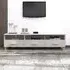 Abril Pinewood TV Stand with 3 Drawers - White