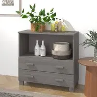 Abril Sideboard with 2 Drawers - Light Grey, Pinewood