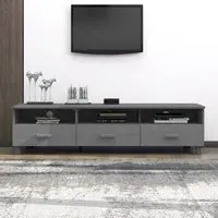Abril TV Stand with 3 Drawers - Dark Grey, Pinewood
