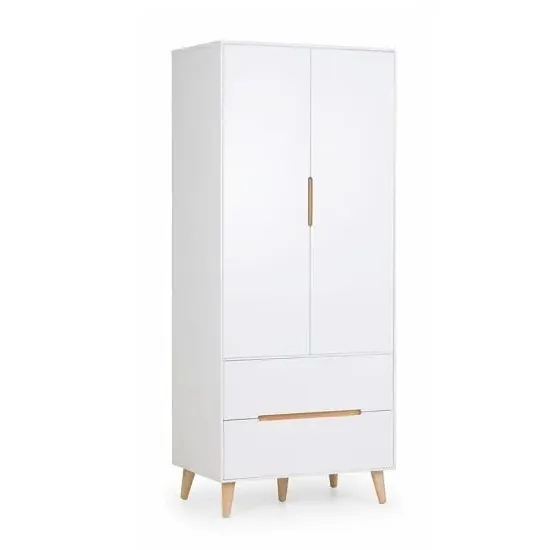 Abrina 2-Door Wardrobe with Drawers - White, Oak image
