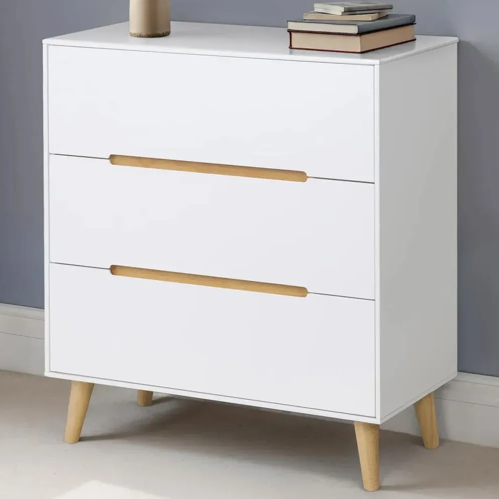 Abrina 3-Drawer Chest - Matt White, Oak product