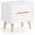 Abrina Bedside Cabinet with 2 Drawers - White, Oak