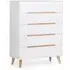 Abrina Tall Chest of Drawers - White, Oak