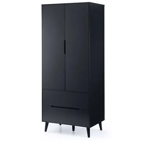 Abrina Wardrobe with 2 Doors and 2 Drawers - Anthracite
