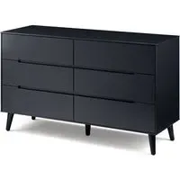 Abrina Wide 6-Drawer Chest of Drawers - Anthracite, MDF